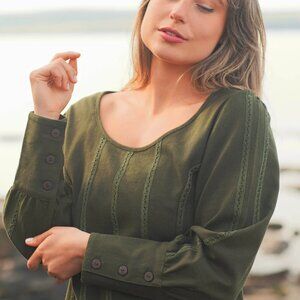 ** NWT** Celtic Fusion Design Claire Blouse in Cream